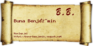 Buna Benjámin névjegykártya